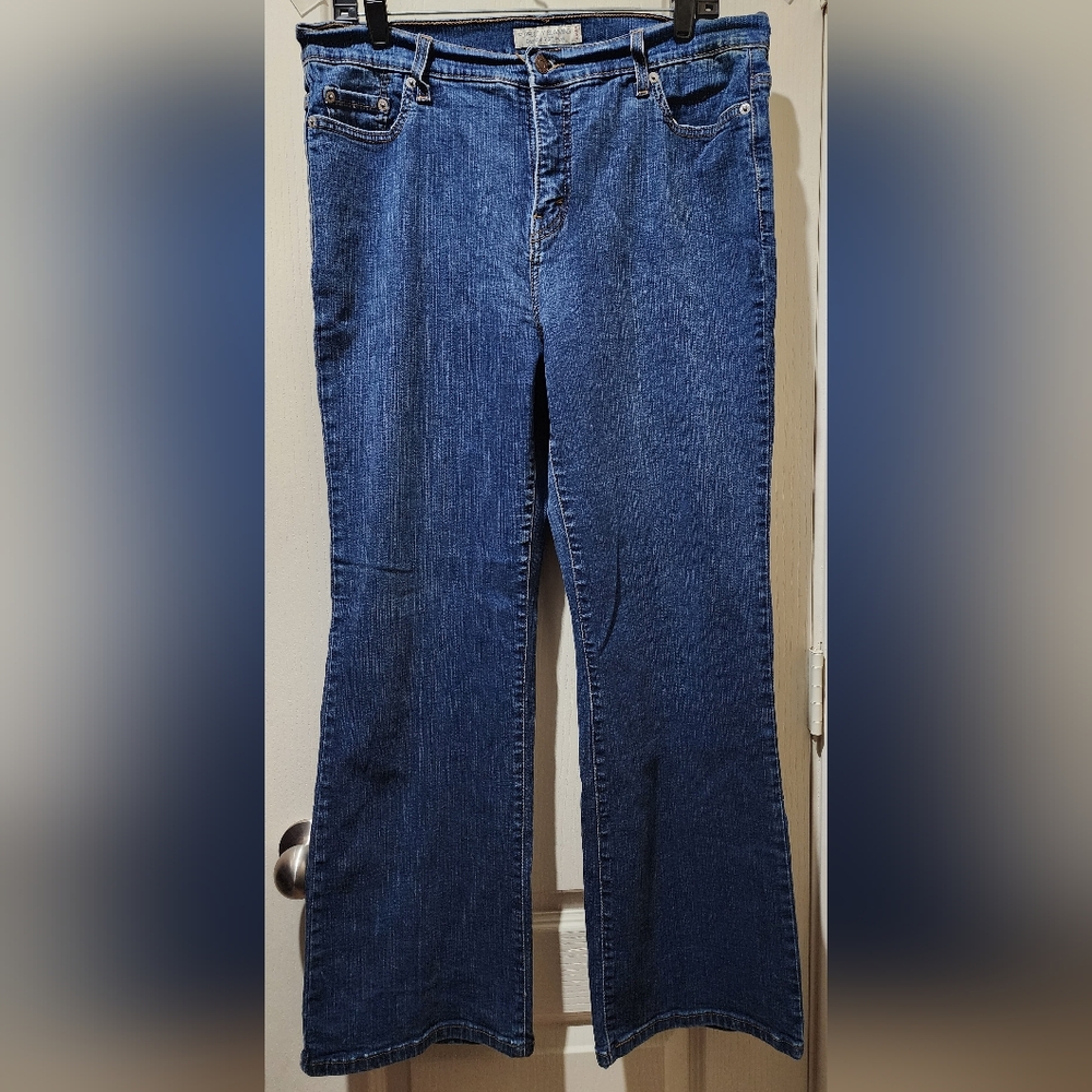 Levi's 512 Dark Blue Streach Slimming Bootcut Jeans Sz 16 Short